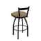 Holland Bar Stool Co 30" Low Back Swivel Bar Stool, Black Wrinkle, Canter Sand Seat 82130BW013 - alternate 3